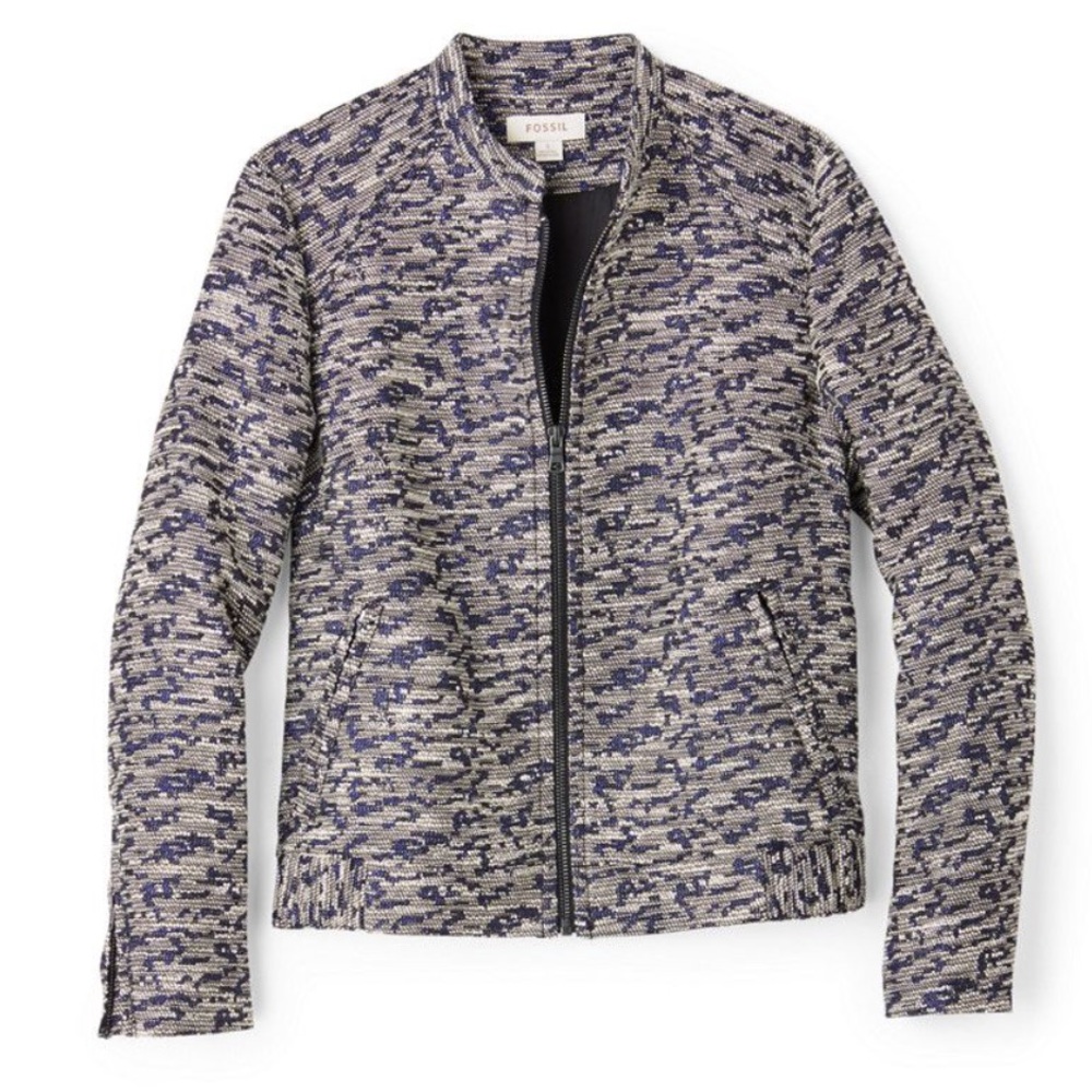 Fossil Arlene Jacket Blue Multi Size Small